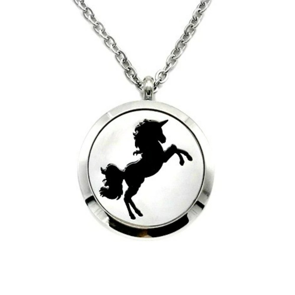 Unicorn Stainless Steel Essential Oil Necklace Hypoallergenic Aromatherapy